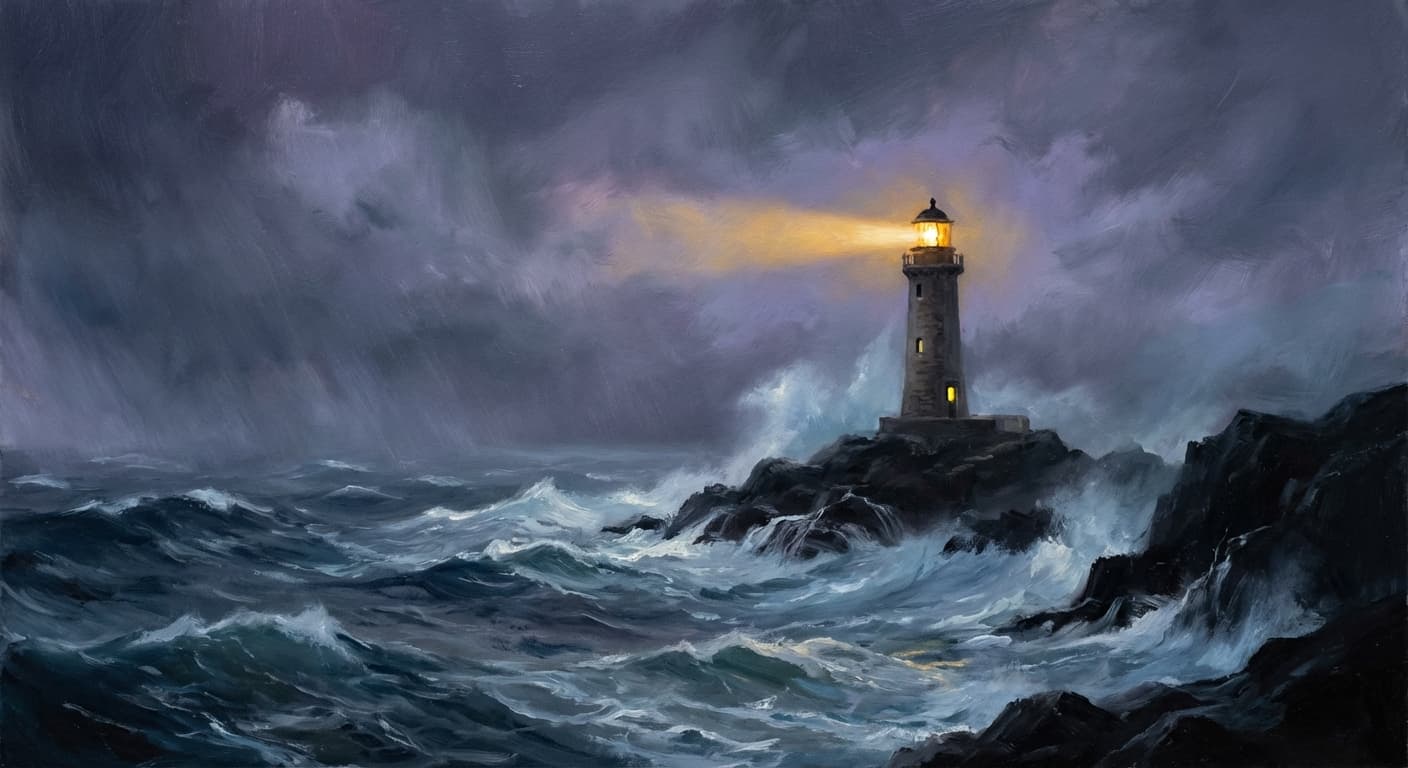 The Lighthouse Keepers' Last Watch illustration