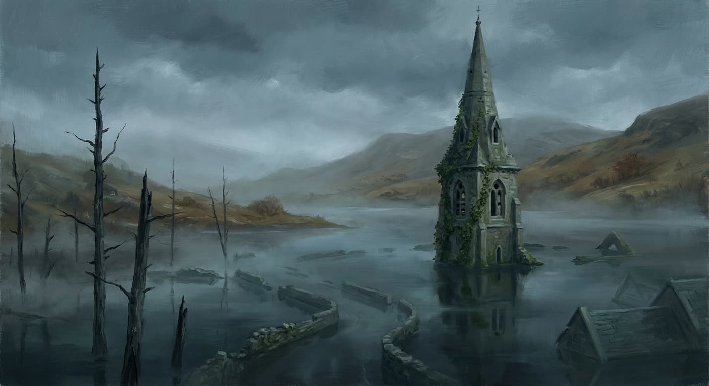 The Towns at the Bottom of Reservoirs illustration